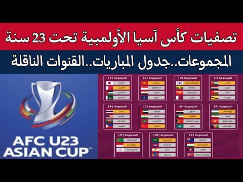 تصفيات كاس اسيا الاولمبية تحت 23 سنه 2023..القنوات الناقلة..جدول المباريات..المجموعات..نظام التأهل