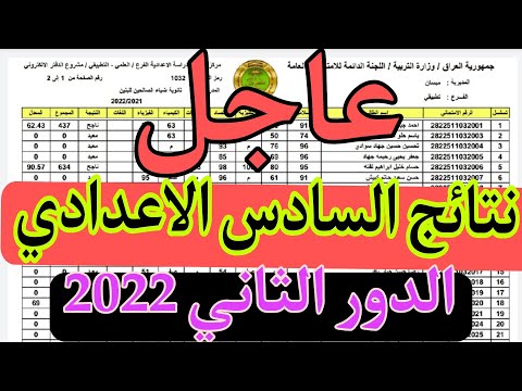 نتائج السادس الاعدادي الدور الثاني 2022/ موعد الاعلان ونسب النجاح