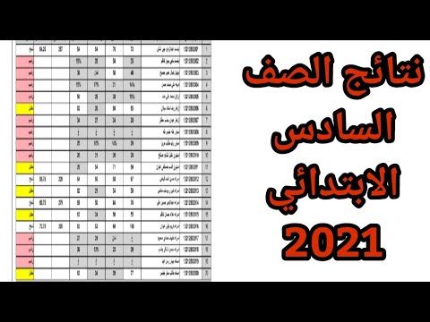 نتائج الصف السادس الابتدائي 2021