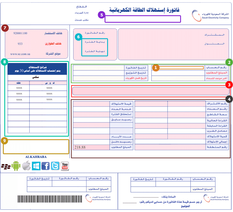 تقسيط فاتورة الكهرباء السعودية