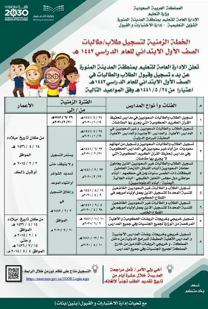 خطوات التسجيل أولى ابتدائي في نظام نور للطلاب المستجدين في السعودية ثقفني