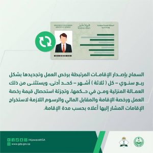 تجديد الإقامة الربع السنوية