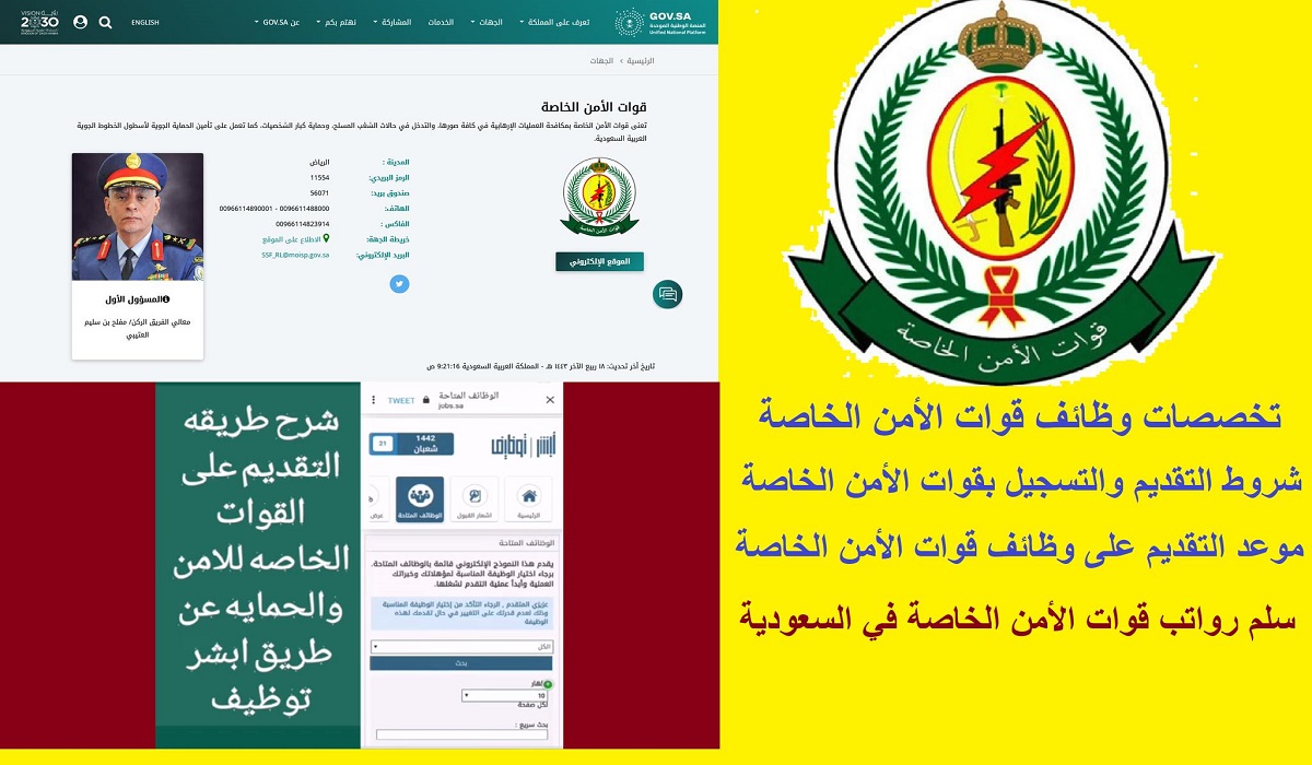 كيفية التقديم على وظائف قوات الأمن الخاصة بالسعودية 1443 وشروط القبول الفوري على موقع ابشر للتوظيف jobs.sa
