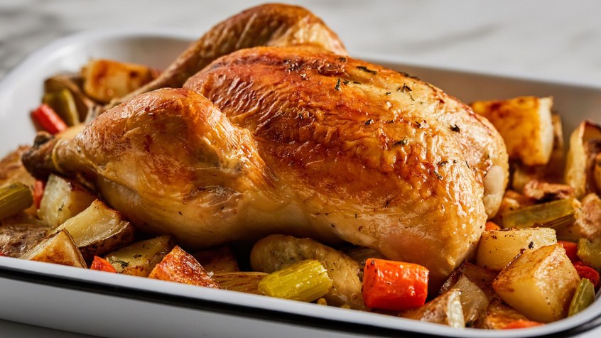 طريقة عمل الدجاج المشوي بالفرن بالتتبيلة المميزة والطعم الرائع مثل المطاعم