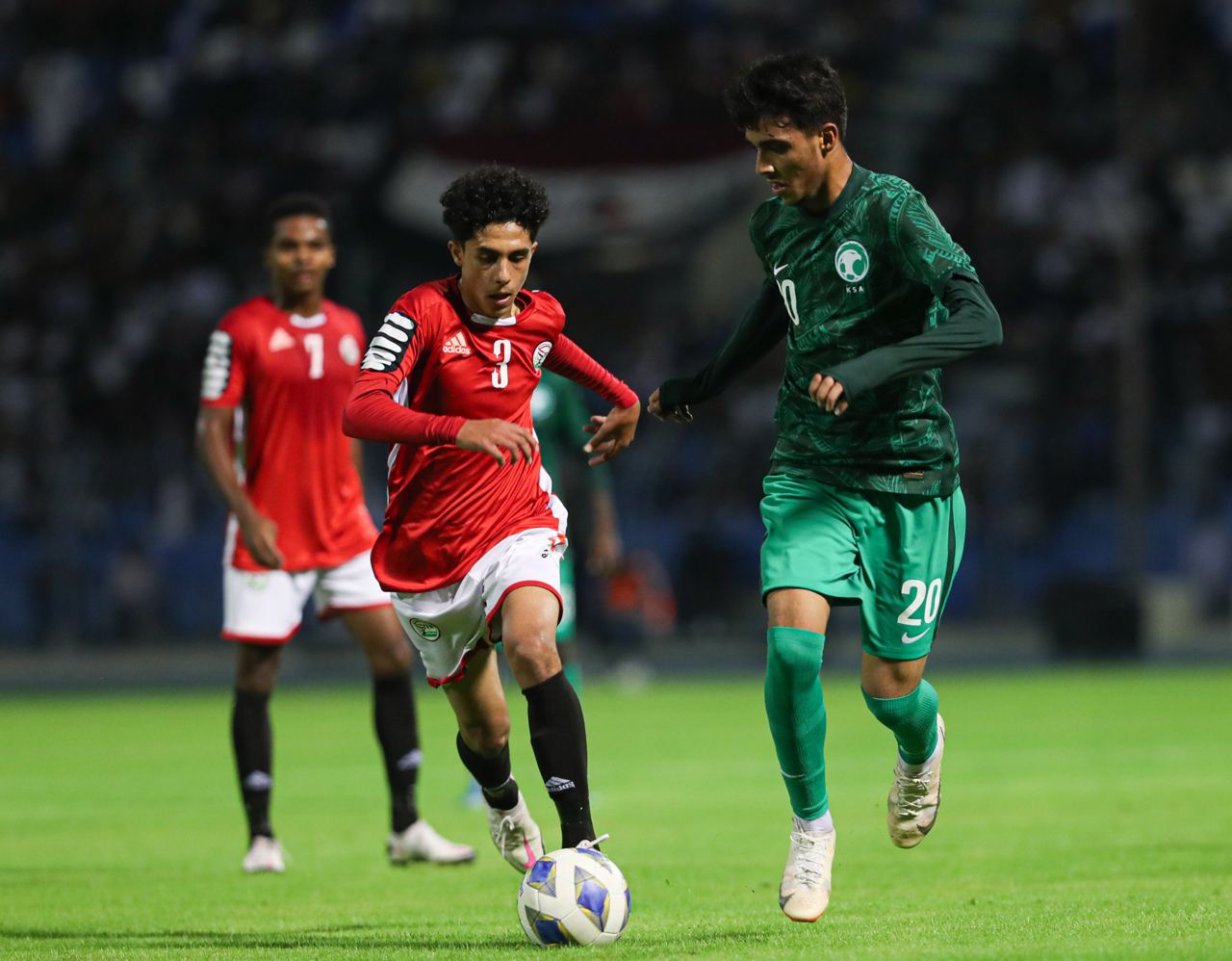 لقطة من مباراة السعودية واليمن نهائي كأس غرب آسيا للناشئين 2021