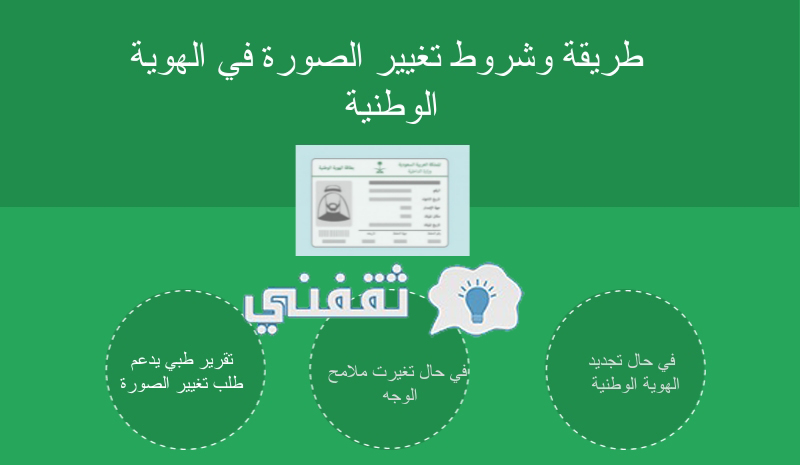 تغيير الصورة في الهوية الوطنية وشروطها في الأحوال المدنية السعودية