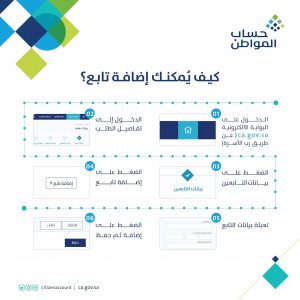 طريقة اضافة تابع في حساب المواطن