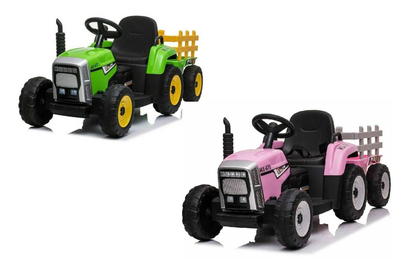  kids electric ride on tractor with trailer أطفال ركوب كهربائي على جرار مع مقطورة