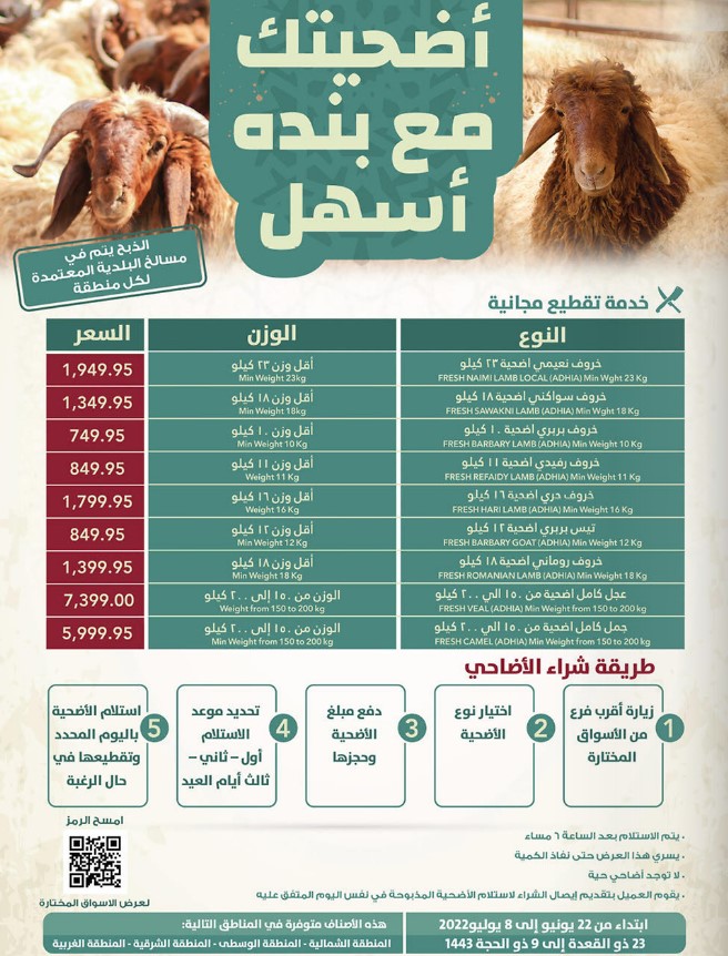 تحديد أسعار الأضاحي في السعودية 