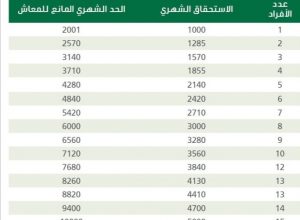 سلم رواتب الضمان الإجتماعي