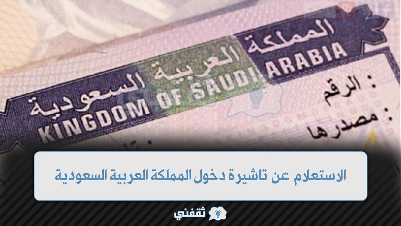 الاستعلام عن تاشيرة دخول المملكة العربية السعودية برقم الجواز