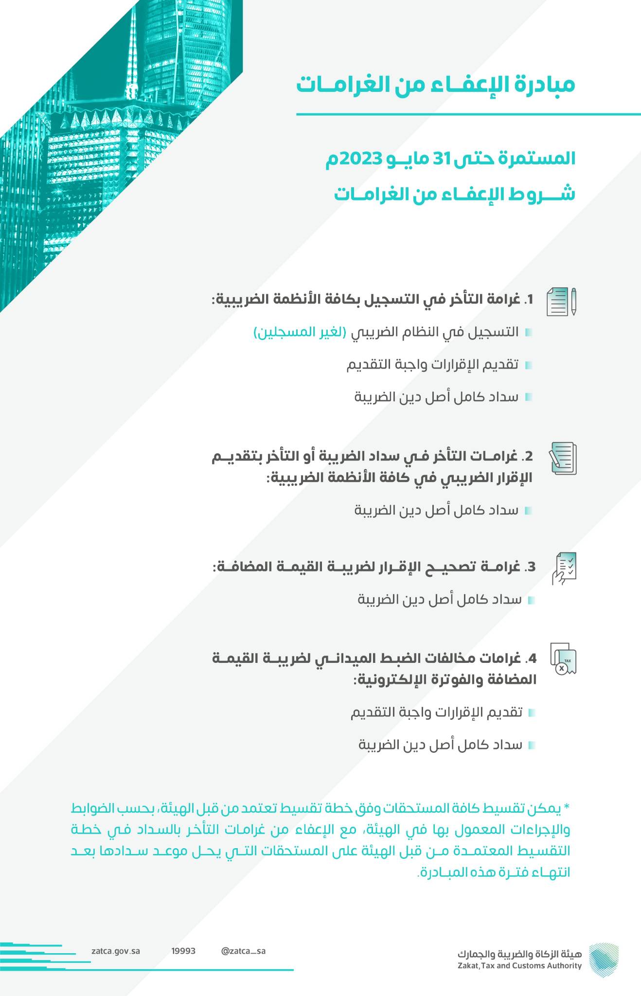 شروط الإعفاء من الغرامات