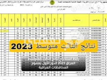 رابط استخراج نتائج الثالث المتوسط العراق 2023 الدور الأول بعموم المحافظات العراقية