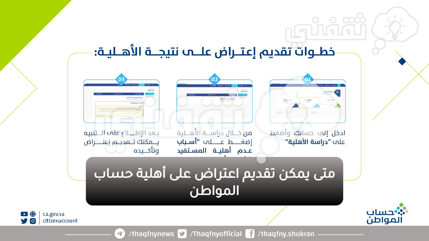 متى يمكن تقديم اعتراض على أهلية حساب المواطن وكيفية تقديم الاعتراض