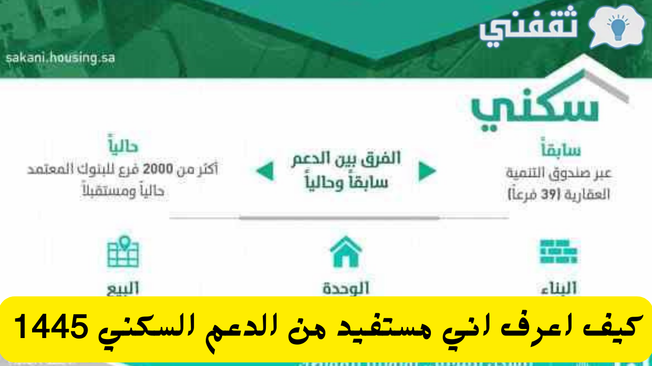 كيف اعرف اني مستفيد من الدعم السكني sakani.sa برقم الهوية الشروط المطلوبة للاستحقاق